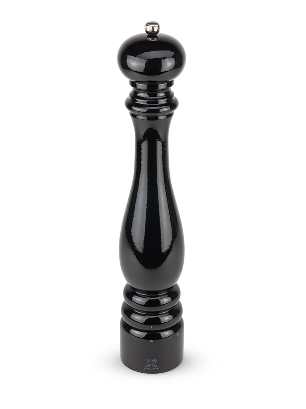PEUGEOT - Paris u'Select 40 cm Pepper Mill - 6 Predefined Grind Settings - Made with PEFC Certified Wood - Made in France - Black Laquered Colour, 16 Inch