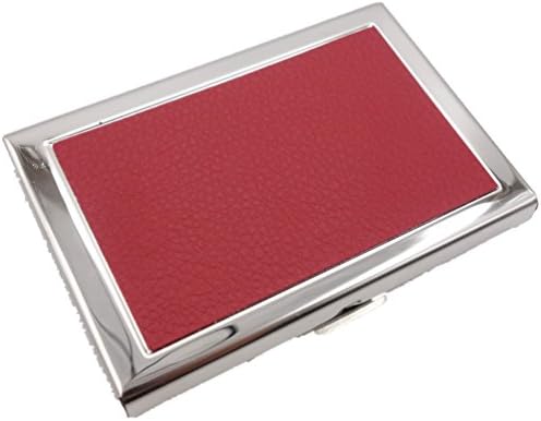 High-Grade stainless steel men credit card holder women metal bank card case card box rfid card wallet (Red)