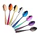 DOBUYOO 8 Pieces 18/10 Dessert Spoons Teaspoons Small Coffee Spoons Espresso Spoons, 5.5 Inch (multicolor)