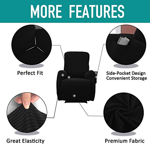image for Rose Home Fashion RHF 4 Separate Piece Stretch Recliner Slipcovers, Re