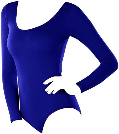 Chidrens Basic Long Sleeve Leotard (12-14, Royal)
