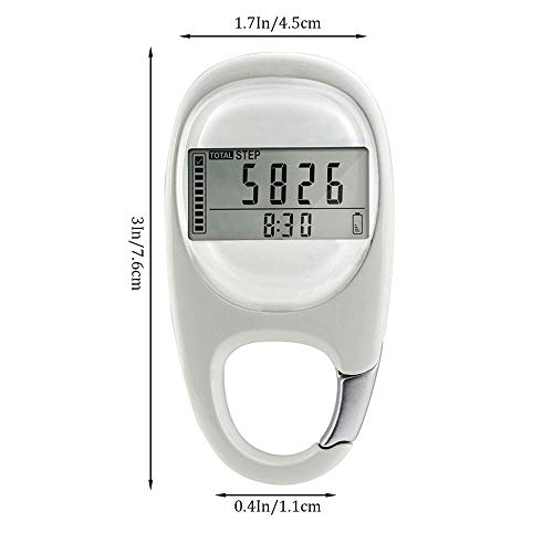 Auoker 3D Digital Pedometer, Simple Pedometer for Walking with Carabiner Clip, Accurately Track Steps and Miles/Km Calories Burned & Activity Time 7 Days Memory, LCD Step Counter for Men, Women