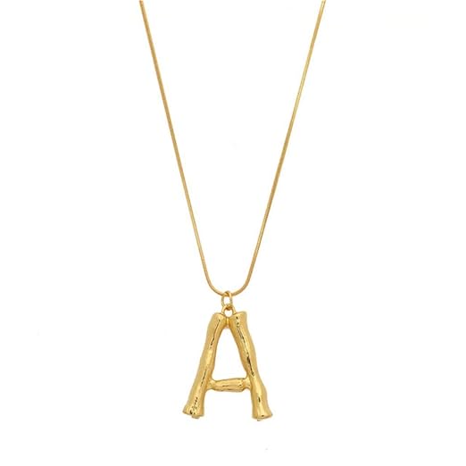 EisEyen Halsketten für Frauen Damen Herren Schmuck Edelstahl Gold Groß, Name Initiale Alphabet Buchstaben A bis Z