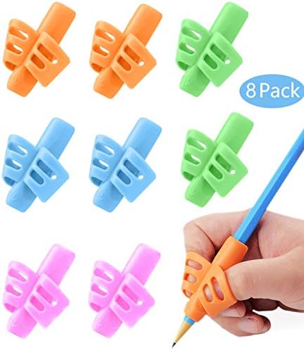 Pencil Grips - JuneLsy Pencil Grips for Kids Handwriting Pencil Grip Posture Correction Training Writing AIDS for Kids Toddler Preschoolers Students Children Special Needs (8PACK)