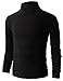 H2H Mens Slim Fit Basic Ribbed Thermal Turtleneck Pullover Sweaters
