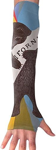 Triangular Prism California Bear Map UV Sun Protection Basketball Arm Sleeve Outdoor Sport