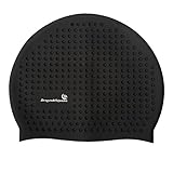 Adult Swim Cap for Men and Women - Unisex Silicone Swimming Caps also for Girls and Boys (Black)