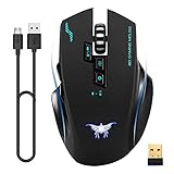 Wireless Mouse-Combatwing Wired Gaming Mouse Rechargeable, Lag-Free Optical PC Gaming Mice with 4 Level Adjustable DPI and 3 Breathing Backlit, Ergonomic Esports Gaming Mouse