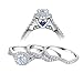 Newshe Wedding Rings for Women Engagement Ring Set 925 Sterling Silver 3pcs Round White Cz Size 5-10