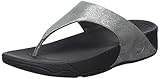 FitFlop Women's Lulu Shimmersuede Flip Flop, Pewter, 9 M US