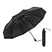 FEMOR Compact Travel Umbrella - 10 Rids Windproof & Waterproof & Lightweight, Auto Open/Close, Black