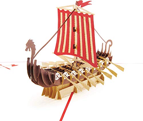 PopLife Warrior Viking Ship 3D Pop Up Card for All Occasions - Happy Anniversary Pop Up Father's Day - //medicalbooks.filipinodoctors.org