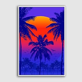 Framed Canvas Home Artwork Decoration Silhouette Canvas Wall Art for Living Room, Bedroom - 16x24 inches