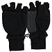 Boy's Sport Fleece Fingerless Gloves / Convertible Mittens-Black (Size 4- 7)