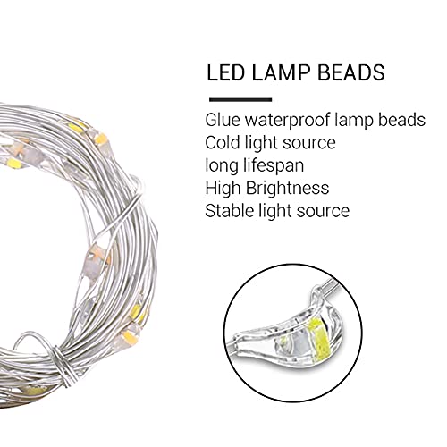 String Lights, Waterproof LED String Lights,2 Pack 20ft 60 LED Festival Decorations Crafting Battery Powered Copper Wire Starry Fairy Lights (Multicolor)