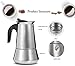 Coffee Maker 9 Cup Stainless Steel with Safety Relief Valve,Stovetop Espresso Maker Moka Pot with Filter,fit Gas,Electric and Ceramic Stovetop