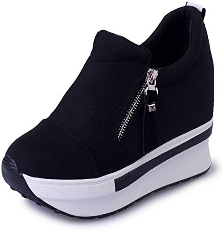 hotrilicoc Women Summer High Heel Wedge Shoes Woman Increased Internal Zipper Rivet Pumps