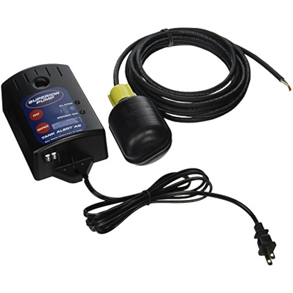 92060 Sump Alarm System 15Foot Tethered Float Switch, Black Septic