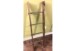 25 HOME DECOR Rustic Industrial Pipe and Wood Blanket Ladder - Wood Quilt Ladder - Rustic Quilt Blanket Ladder - Pipe Decor Blanket Ladder