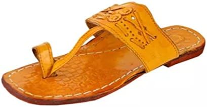 Sunlife Mart Rajwari Tan Kohlapuri Chappal Handmade Indian Leather Traditional Shoes Purely Handcrafted Ethnic
