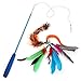 Becory Feather Teaser Cat Toy, Retractable Cat Feather Toy Wand with 5 Assorted Teaser with Bell Refills, Interactive Catcher Teaser for Kitten Or Cat Having Fun Exerciser Playing