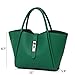 Color Scissor Women's Fashion PU Leather Shoulder Bags Tote Bags Top-Handle Handbag Green