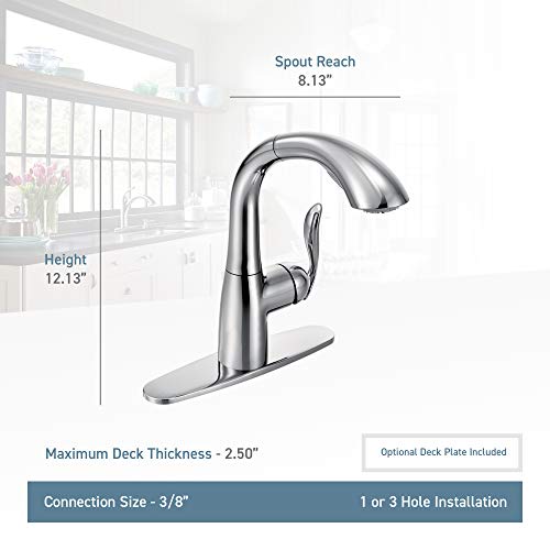Moen 7294SRS Arbor OneHandle Pullout Kitchen or Laundry Faucet Featuring Power Clean, Spot