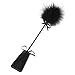 LTUI S&M Flirt Bowknot Decor Plush Feather Beats Leather Handle for Couples Alternative Toys Whip (Black)