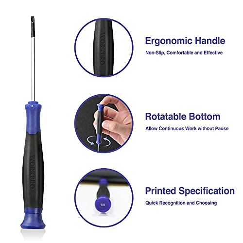 WORKPRO 10-Piece Precision Screwdriver Set with Pouch, Phillips, Slotted, Torx Star, Magnetic Screwdriver Repair Tool Kit, Non-Slip Grip, for Eyeglass, Watch, Computer, Laptop, Phone