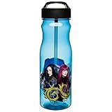 Zak! Designs Descendants 2 Tritan Water Bottle with Flip Up Spout & Straw, Break Resistant & BPA Free, 25 oz.