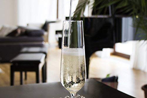 Crystal Champagne Flute (Set of 6), Elegant and Clear Rose Stemware, 100% Lead-Free - Made in Europe, 6.8 Ounces - Thumbnail 6