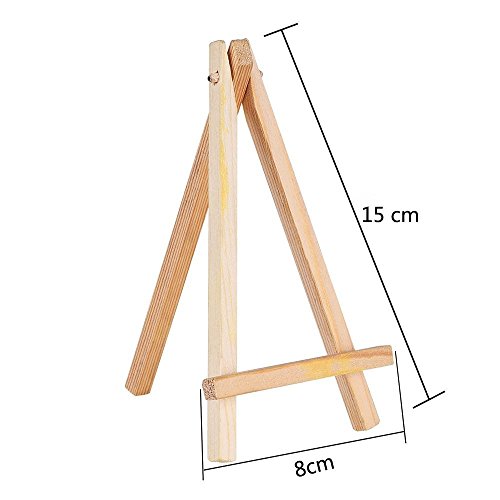 Vpang 10 Pcs Wooden Easel Mini Natural Wood Display Stand Craft Business Card Photo Display Easel