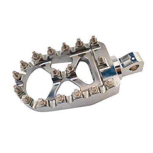 Goldfire Offroad Wide Motorcycle Fat Foot Pegs Pedals, 360° Roating Foot Pedals Footpegs Rests Suit for Harley Davidson Dyna Sportster Bobber (Chrome)