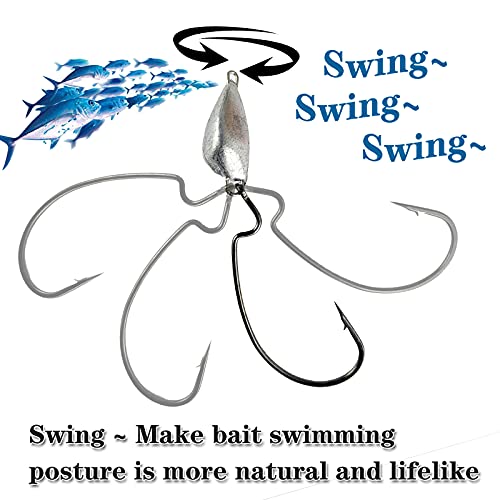 Swing Jig Heads 20Pack Wobble Head with Hook for Bass Fishing Swimbait