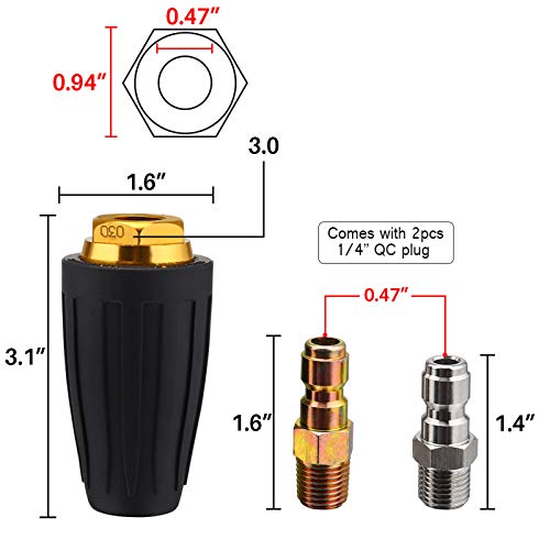 Pressure Washer Turbo Tip 3000PSI Turbo Nozzle Kit 360° Rotating