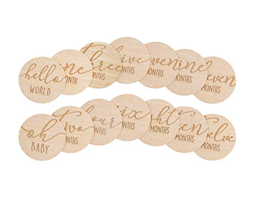 Pearhead Wooden Monthly Milestone Photo Cards, Baby