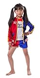 Kids Girls Coat Shorts Tops Set Halloween Costume
