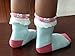 RATIVE Non Skid Anti Slip Cotton Dress Crew Socks With Grips For Baby Infant Toddler Kids Girls (6-12 Months, RG-726727)
