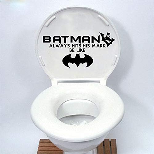 Ysisa Batman Wall Decal Sticker Batman Always Hits His Mark Superhero Seat Toilet Stickers Restroom Bathroom Removable Waterproof