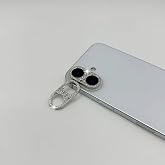 GSRYPC 2 Pack Glitter Camera Lens Cover Protector for iPhone 17，Metal Bling Diamond Camera Lens Cover Sticker Protector (for iPhone 17-Silver)