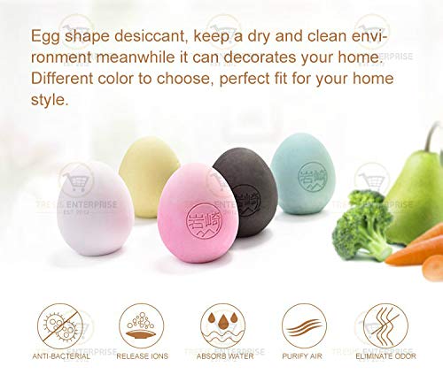 Tresis Pink -Diatomite Egg Shape Odor Removal Moisture Absorption Refrigerator, Shoes Rack, Closet .Air Purifier Reusable Long Lasting Deodorizer Natural Diatomite