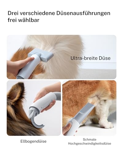 HomeRunPet Ultra Quiet Dog Hair Dryer 43 dB, 120 m/s Quick-Drying, Blower Dog 99 Adjustable Settings for Speed and Temperature, 3-in-1 Various Nozzles, Overheating Protection Over 60°C