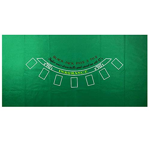 Yuanhe Blackjack and Craps 2-Sided Casino Table Felt Layout