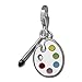 SilberDream Charm mixing palette brush colorful enameled 925 Sterling Silver Pendant FC836F