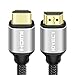 HDMI Cable 2.0 (4K) High Speed 18Gbps - 28AWG Braided Cord - Gold Plated Connectors - Audio Return - Video 4K 2160p, HD 1080p, 3D - Xbox PlayStation PS3/4 PC Apple TV HDMI Cable -6.6Ft(Silver)