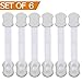 UMAY Child Locks - Baby Safety Locks Set Pack 6 - Great for Latches to Baby Proofing Cabinets, Appliances, Drawers, Toilet Seat - 3M Adhesive with Adjustable Strap & Latch System