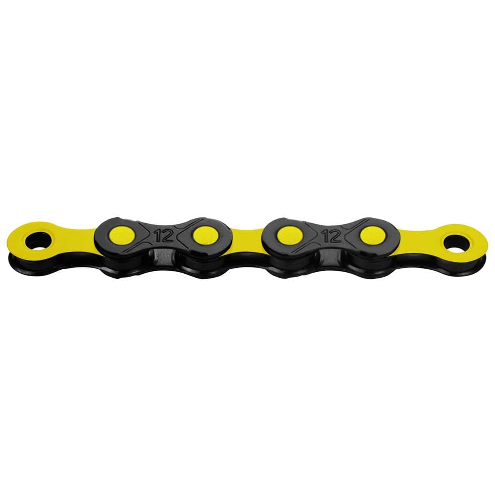 KMC DLC12 Waxed 12 Speed Chain, Black/Yellow, 126 Link