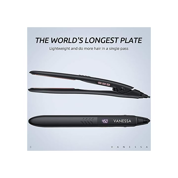 VANESSA PRO Flat Iron Hair Straightener, 100 Pure Titanium Flat Iron