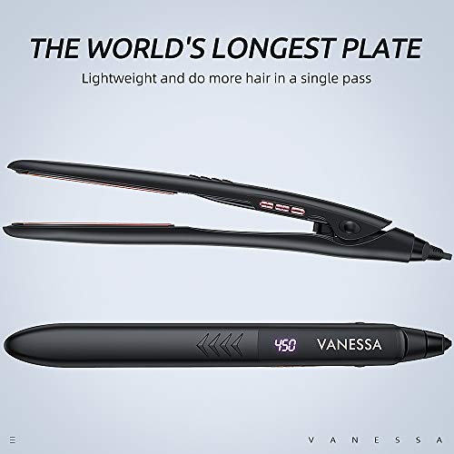 VANESSA PRO Flat Iron Hair Straightener, 100 Pure Titanium Flat Iron