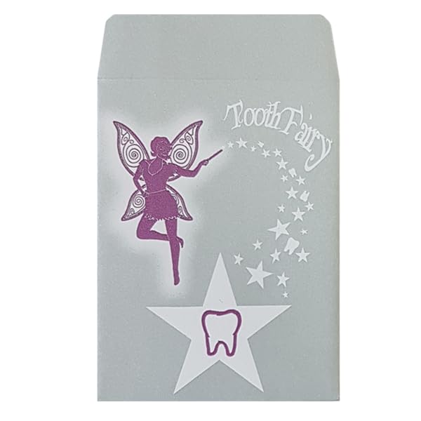 Kids Tooth Fairy Envelopes x 16 envelopes 92X68 mm Tooth Saver - Silver envelopes